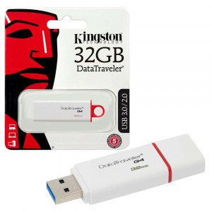 Kingston DTIG4/32GB DataTraveler G4 USB 3.1 3.0 2.0 Pendrive 32GB Bianco Rosso