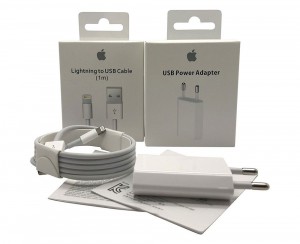 Caricabatteria Originale 5W USB + Cavo Lightning USB 1m per iPhone 8 Plus A1897