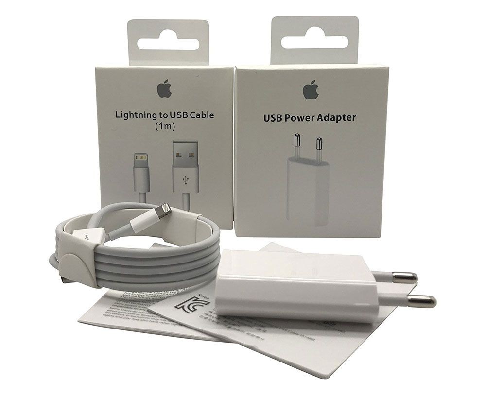 Adaptador Original 5W USB + Lightning USB Cable 1m para iPhone XR A2108