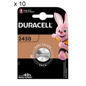 10 Batteries Duracell 2450 Coin Specialty 3V Lithium DL/CR 2450