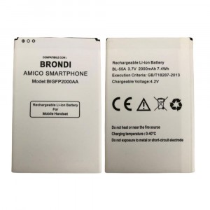 Battery for Brondi Amico Smartphone BIGFP2000AA 3.7V 2000mAh 7.4Wh