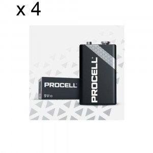 4 PACKS 40 BATTERIES DURACELL PROCELL E-BLOCK TRANSISTOR 9V ALKALINE BATTERY