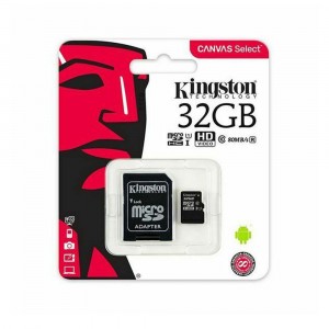KINGSTON MICRO SD 32GB CLASE 10 CON ADAPTADOR SD 80MB/S CANVAS SELECT