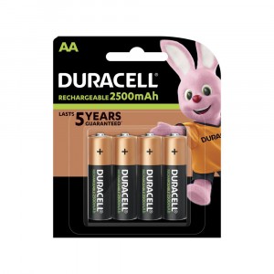4 PILES BATTERIES DURACELL RECHARGE ULTRA RECHARGEABLES AA NIMH 2500 mAh